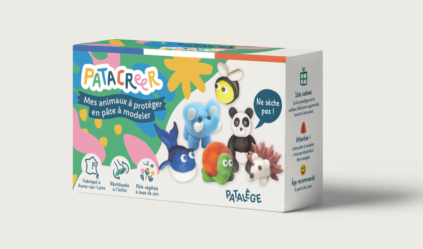 KIT MES 6 ANIMAUX À PROTÉGER À FABRIQUER EN PÂTE À MODELER