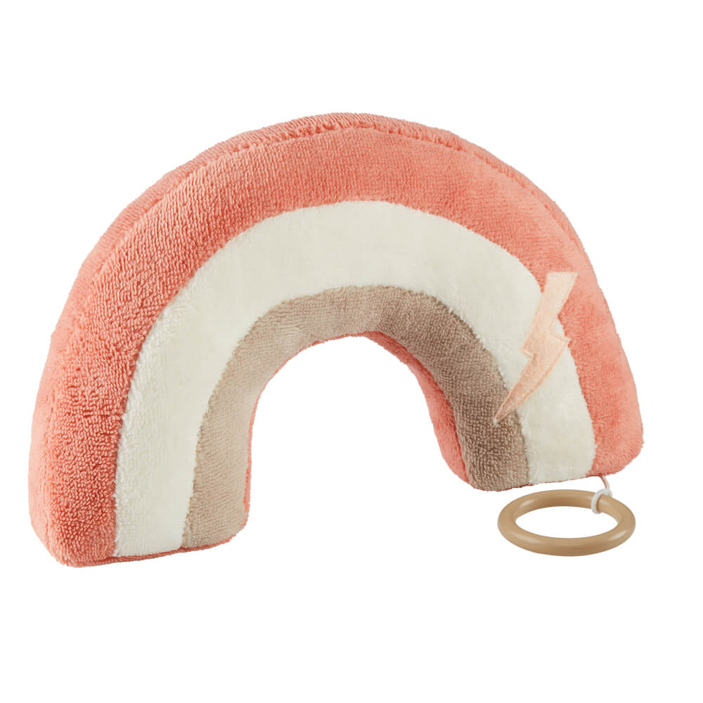 BOITE A MUSIQUE ARC EN CIEL - CORAIL TAUPE / La vie en Rose - COUSSIN MUSICAL - POUCE ET LINA