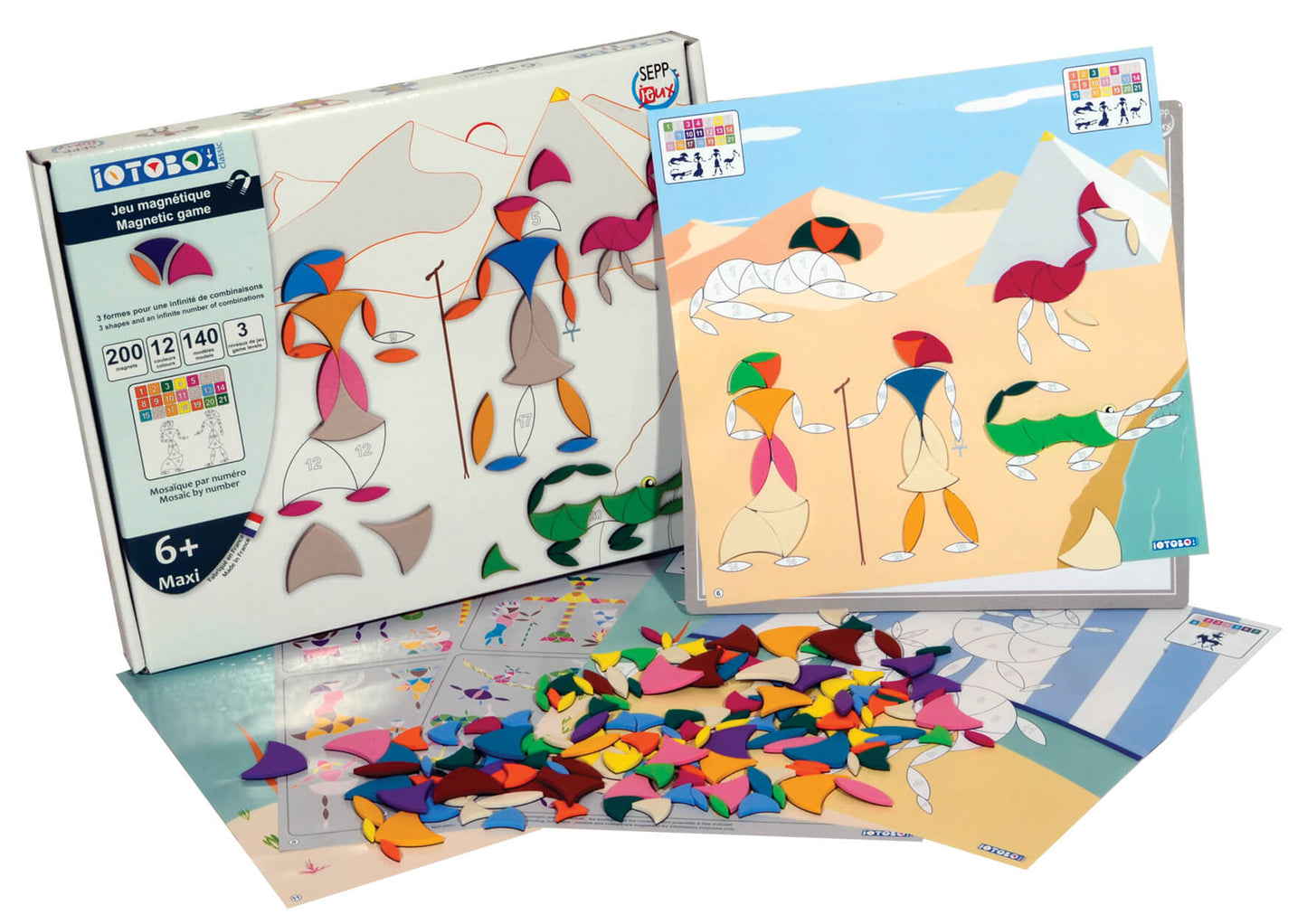 contenu du jeu magnétique iotobo fabriqué en france pensé pour stimuler la créativité des enfants de 6 ans