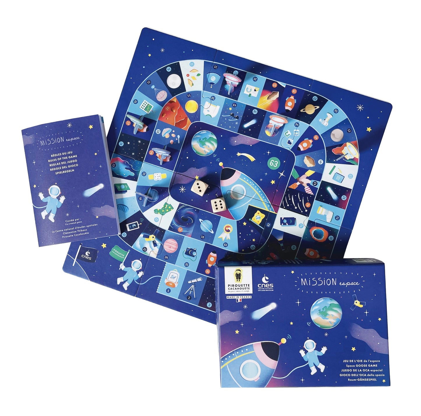 JEU DE L’OIE DE L’ESPACE - JEUX DE SOCIETE - PIROUETTE CACAHOUETE