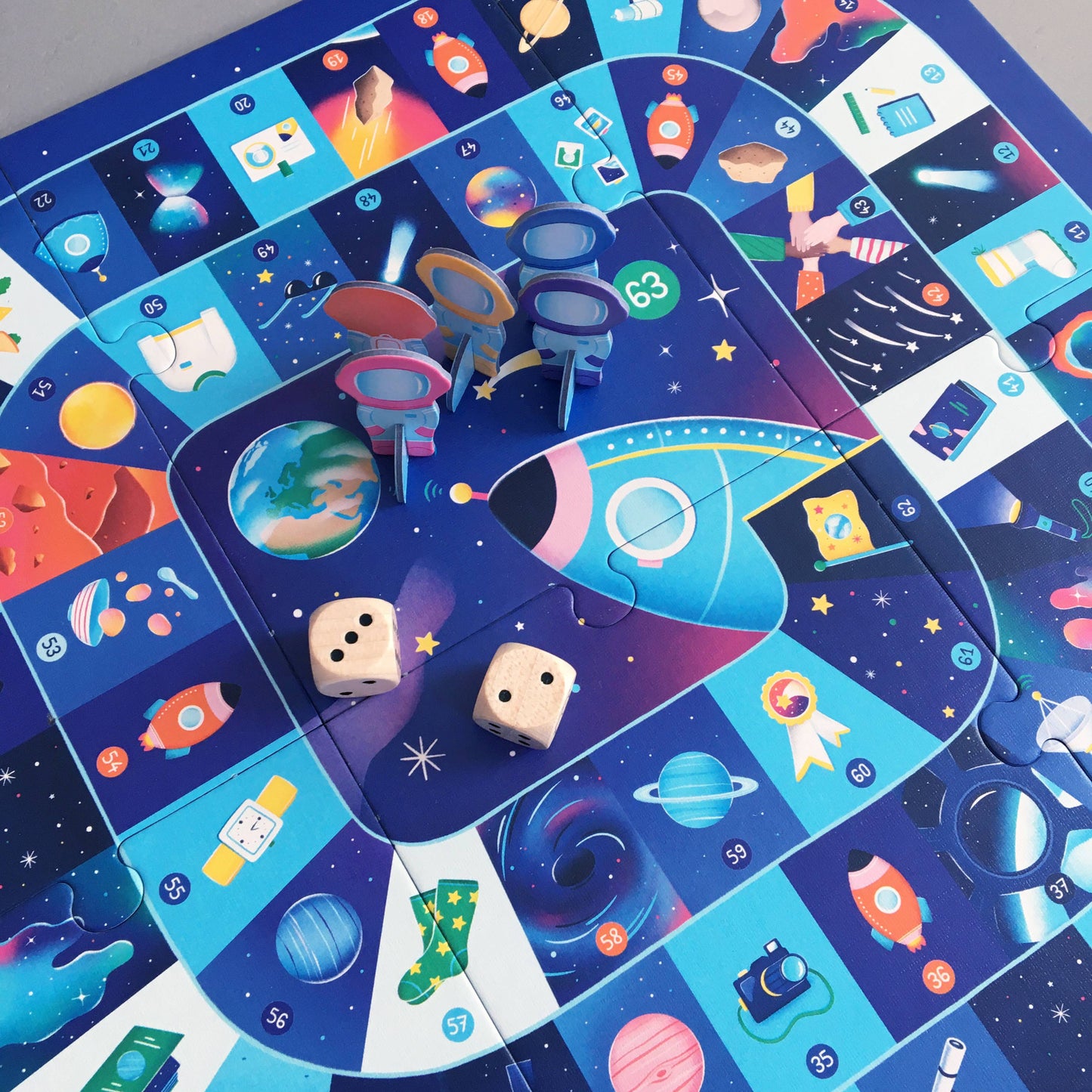 JEU DE L’OIE DE L’ESPACE - JEUX DE SOCIETE - PIROUETTE CACAHOUETE