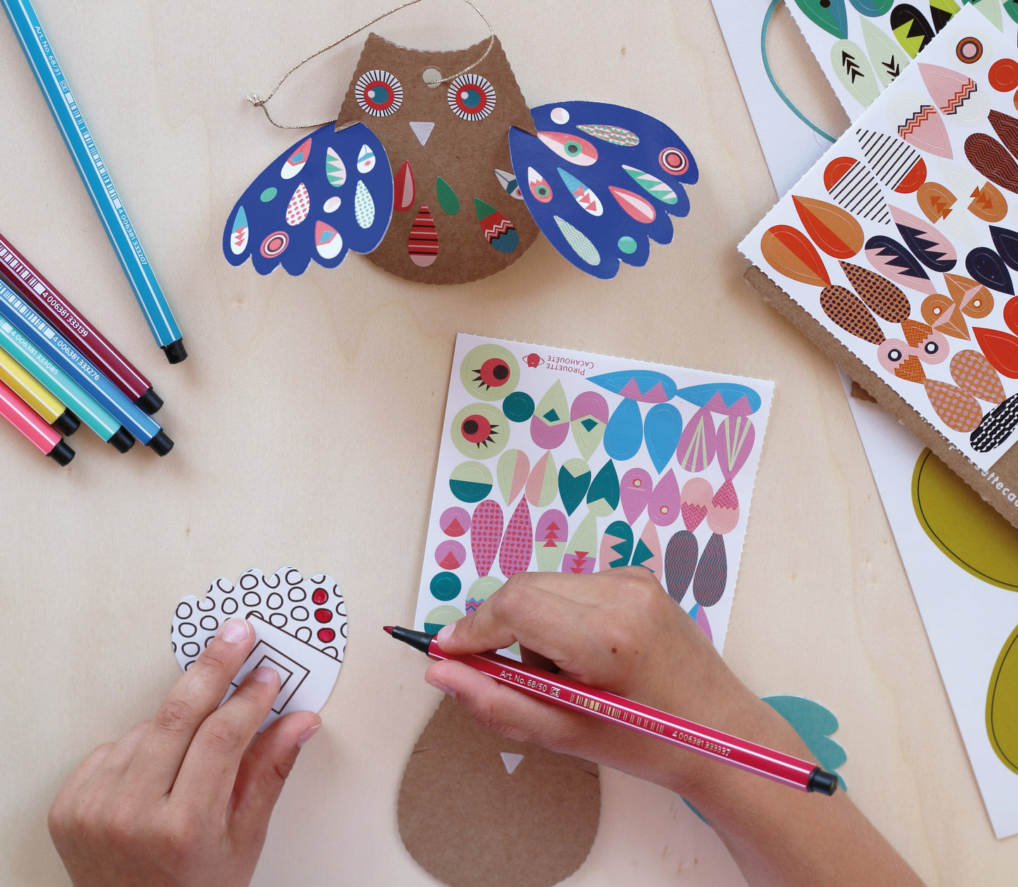 KIT CREATIF CHOUETTES - JEUX CREATIFS - PIROUETTE CACAHOUETE