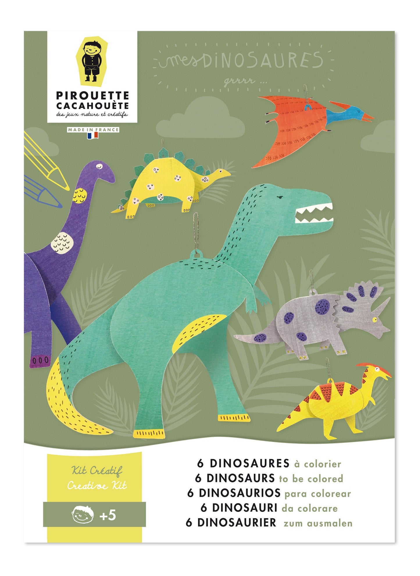 KIT CREATIF DINOSAURES - JEUX CREATIFS - PIROUETTE CACAHOUETE