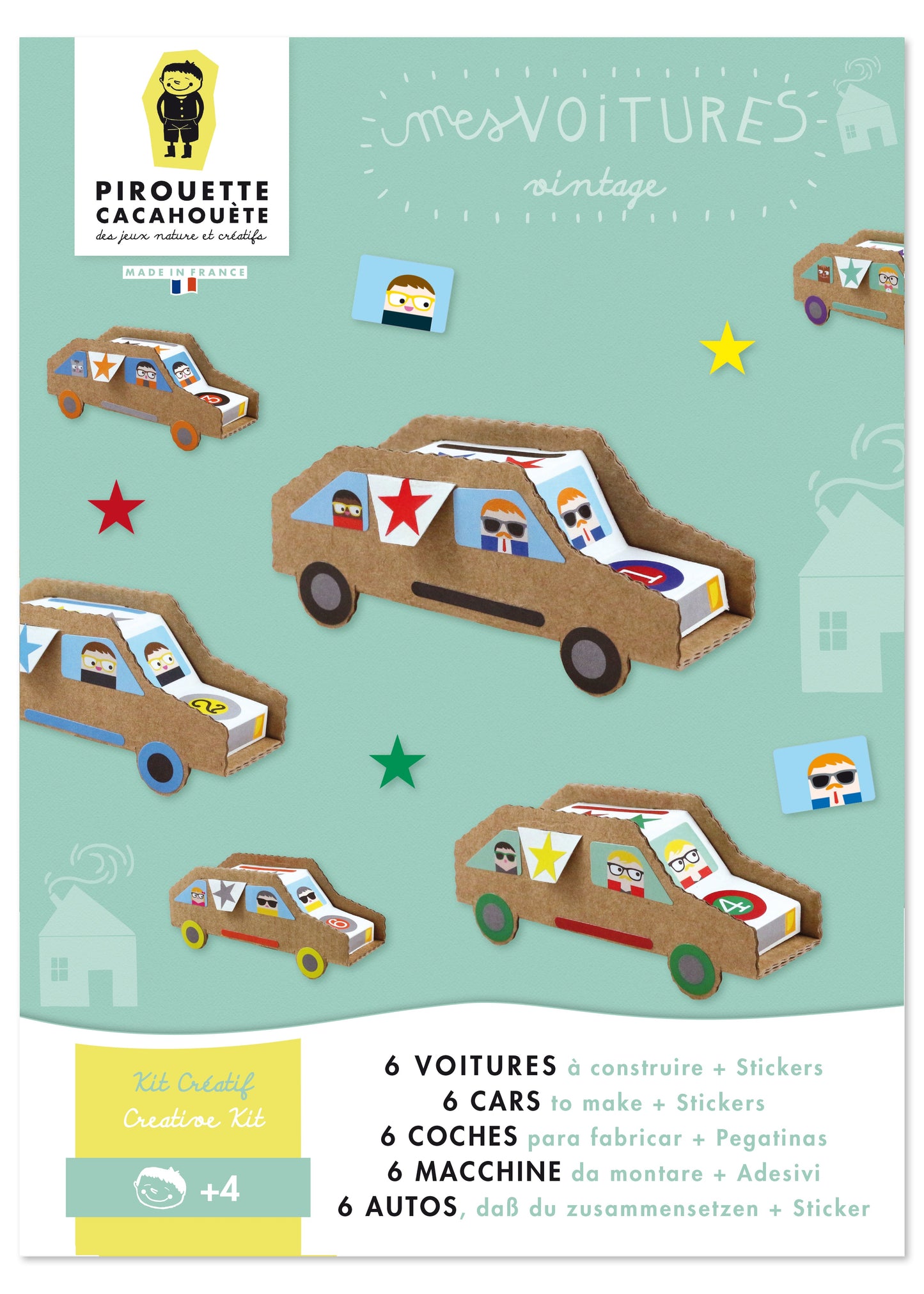 KIT CREATIF VOITURES - JEUX CREATIFS - PIROUETTE CACAHOUETE