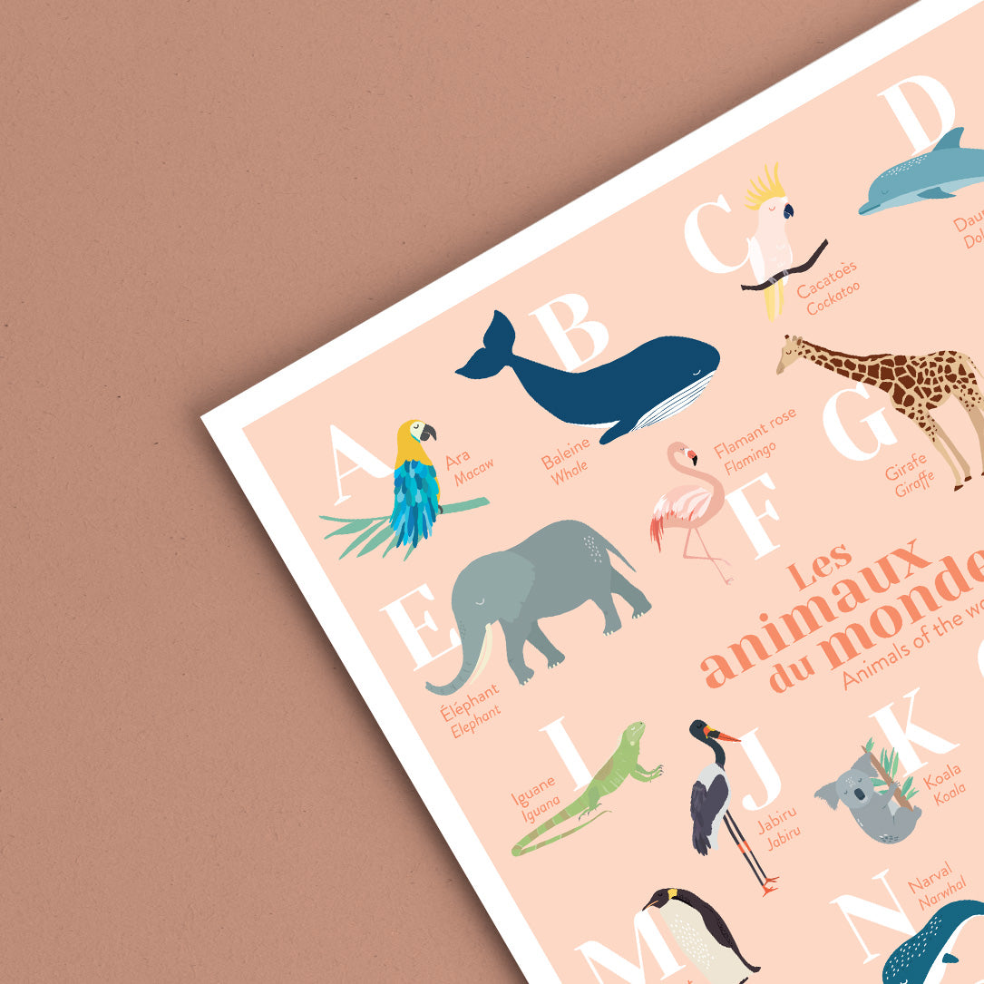 L'ABECEDAIRE DES ANIMAUX DU MONDE BILINGUE ANGLAIS