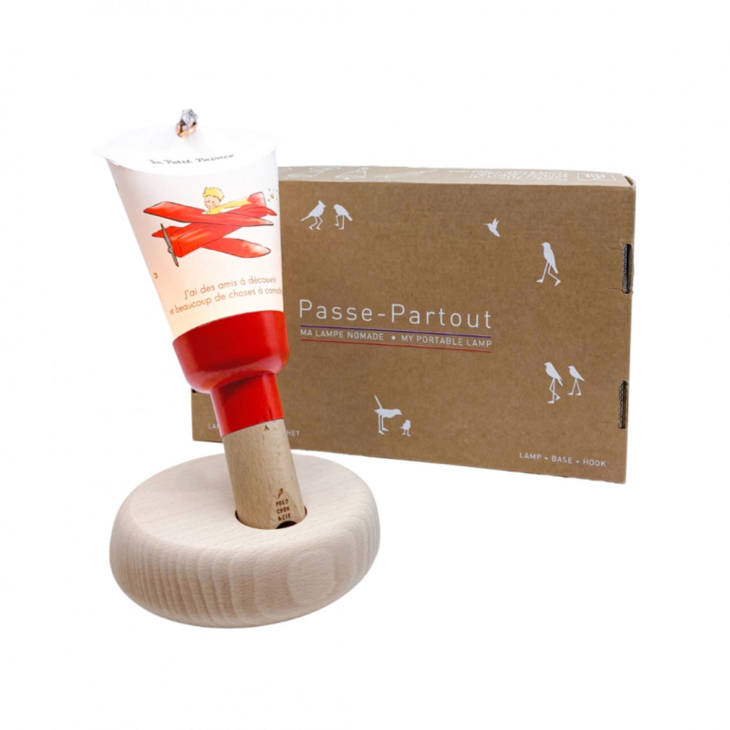 LAMPE PASSE-PARTOUT LE PETIT PRINCE EN AVION ROUGE