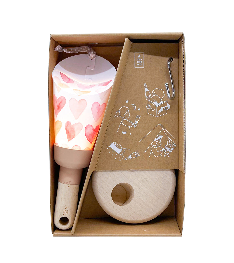 LAMPE PASSE-PARTOUT JOLI COEUR ROSE D'ANTAN