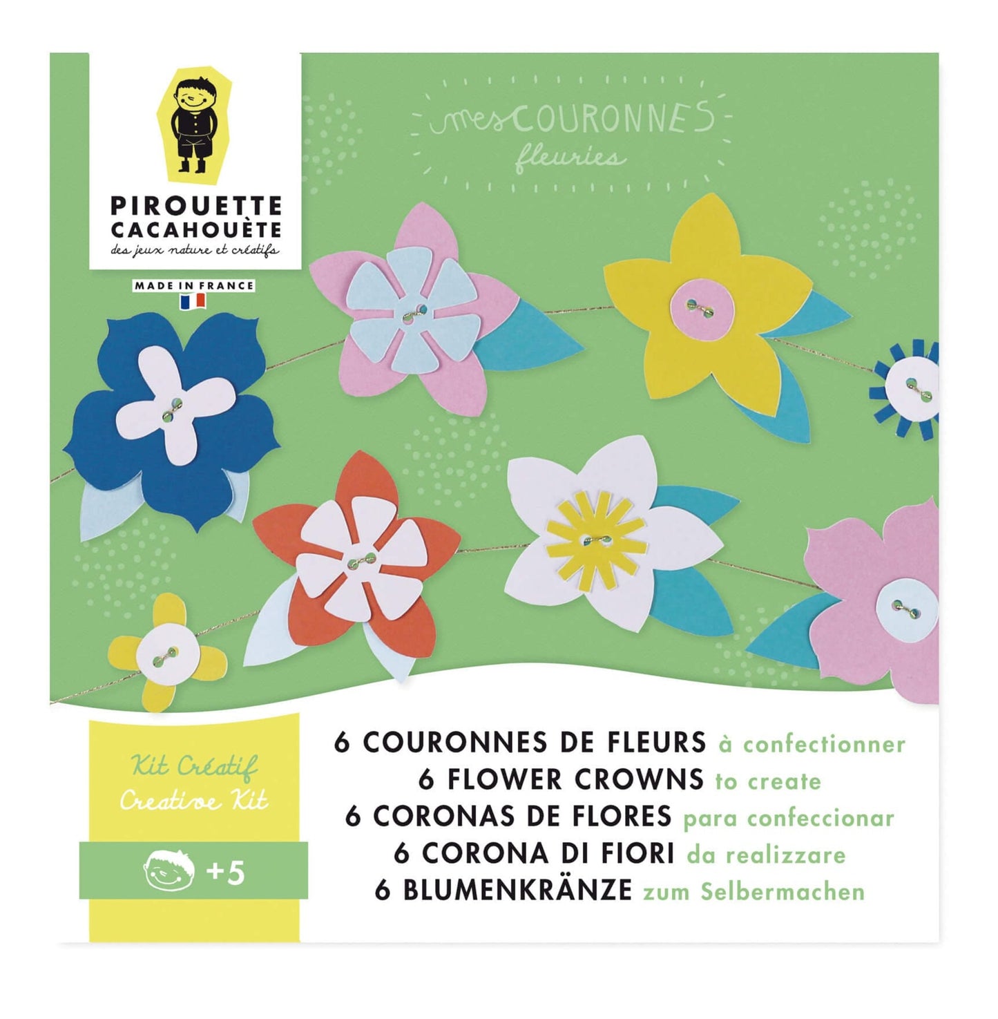 packaging de loisirs creatifs ecologiques pour enfant 5 ans pour fabriquer des couronnes de fleurs en papier