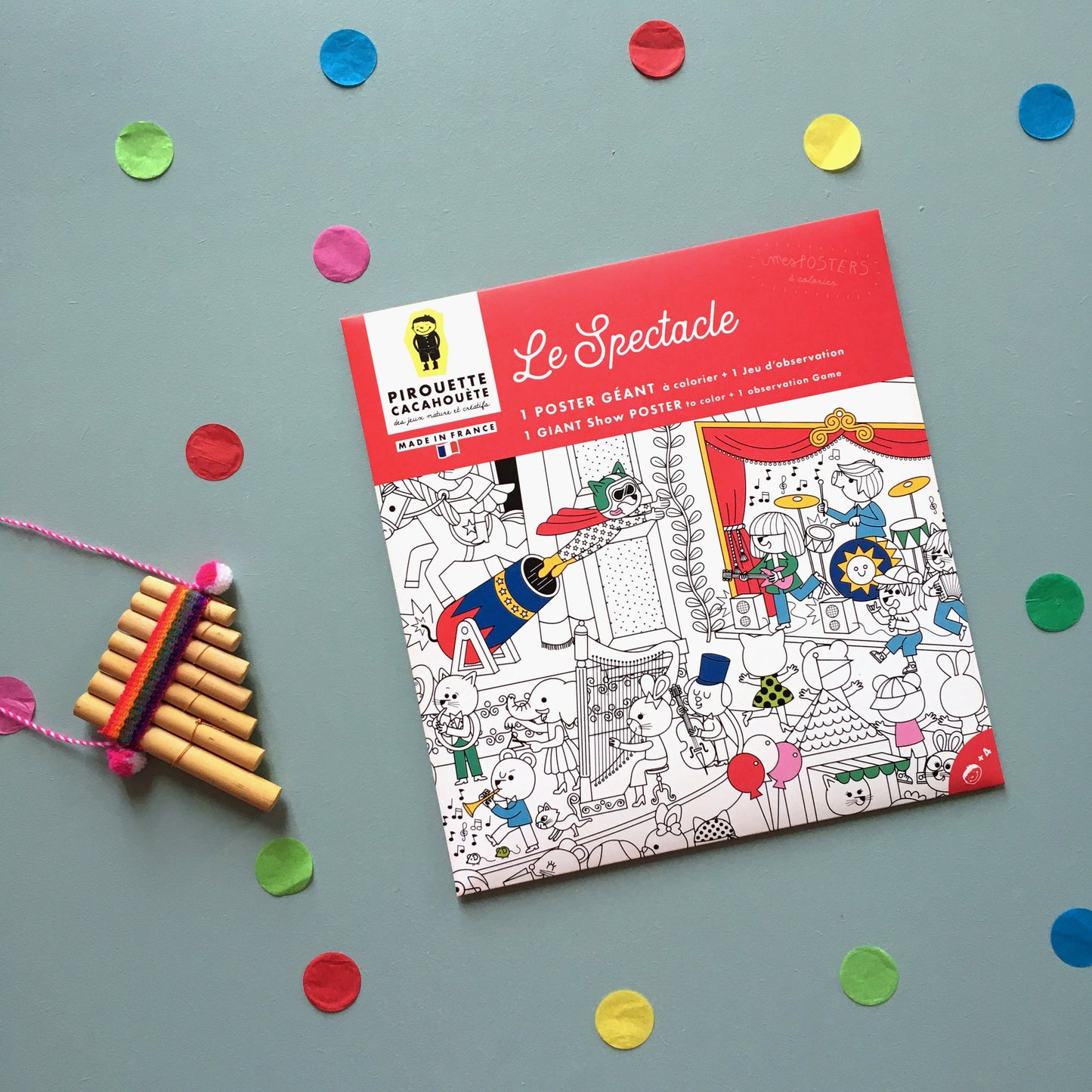 POSTER GEANT A COLORIER LE SPECTACLE - COLORIAGES - PIROUETTE CACAHOUETE