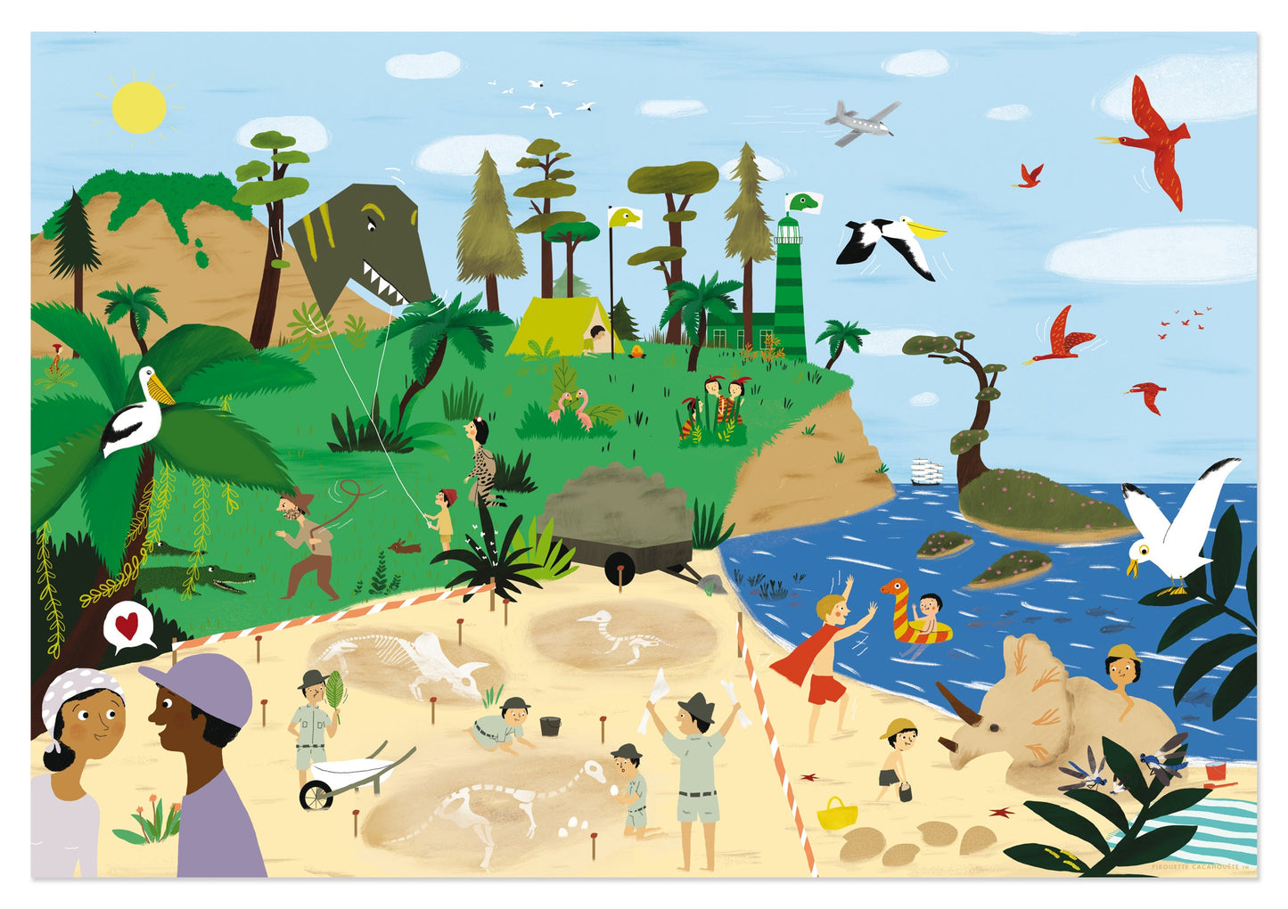 PUZZLE RETOUR AU JURASSIQUE - PUZZLES - PIROUETTE CACAHOUETE