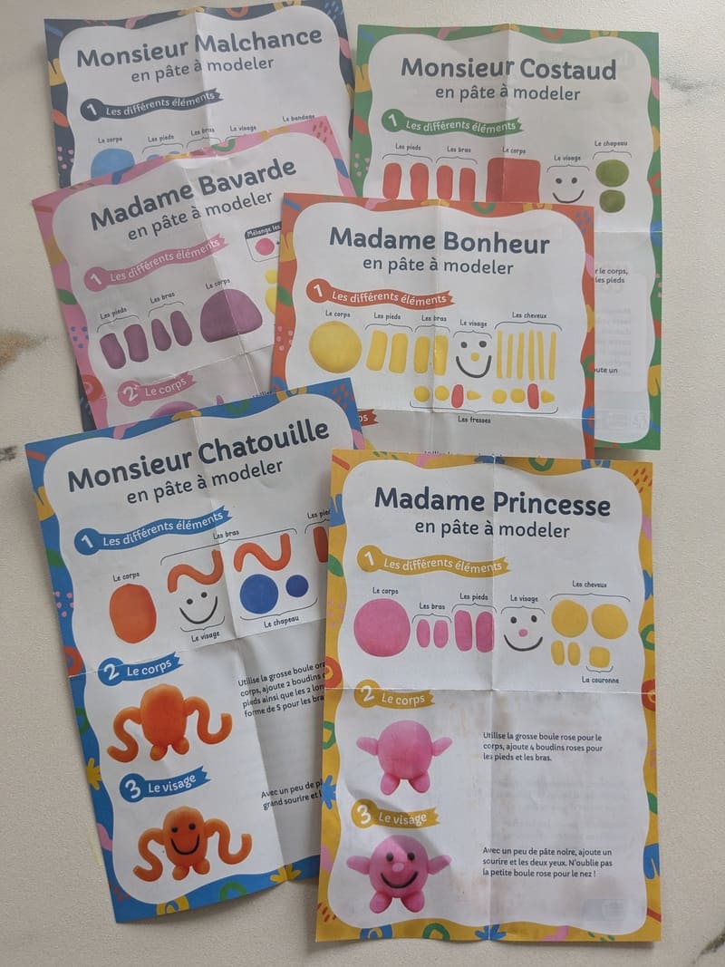 6 tutoriels pour créer des monsieur madame en pate à modeler pour les enfants dès 3 ans