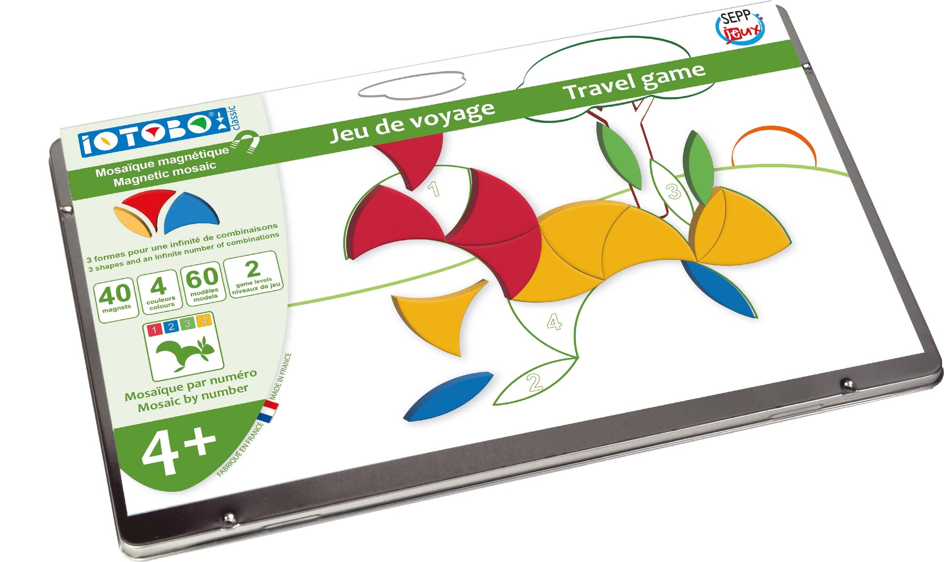 boite métallique fermée du jeu magnétique de voyage pour enfant à partir de 4 ans