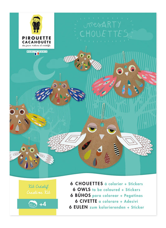 KIT CREATIF CHOUETTES - JEUX CREATIFS - PIROUETTE CACAHOUETE