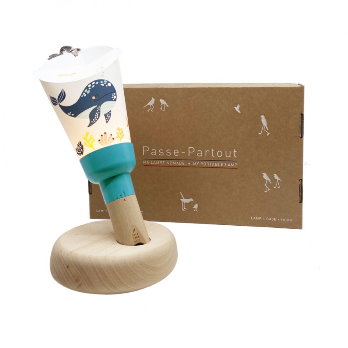 LAMPE PASSE - PARTOUT LA BALEINE REVEUSE LAGON - COFFRET LAMPE NOMADE - MAISON POLOCHON