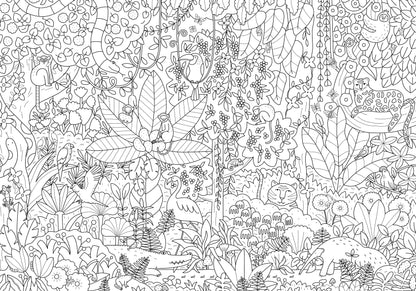 POSTER GEANT A COLORIER LA JUNGLE - COLORIAGES - PIROUETTE CACAHOUETE