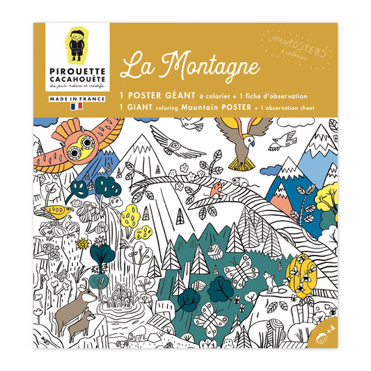 POSTER GEANT A COLORIER LA MONTAGNE - COLORIAGES - PIROUETTE CACAHOUETE
