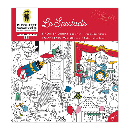 POSTER GEANT A COLORIER LE SPECTACLE - COLORIAGES - PIROUETTE CACAHOUETE