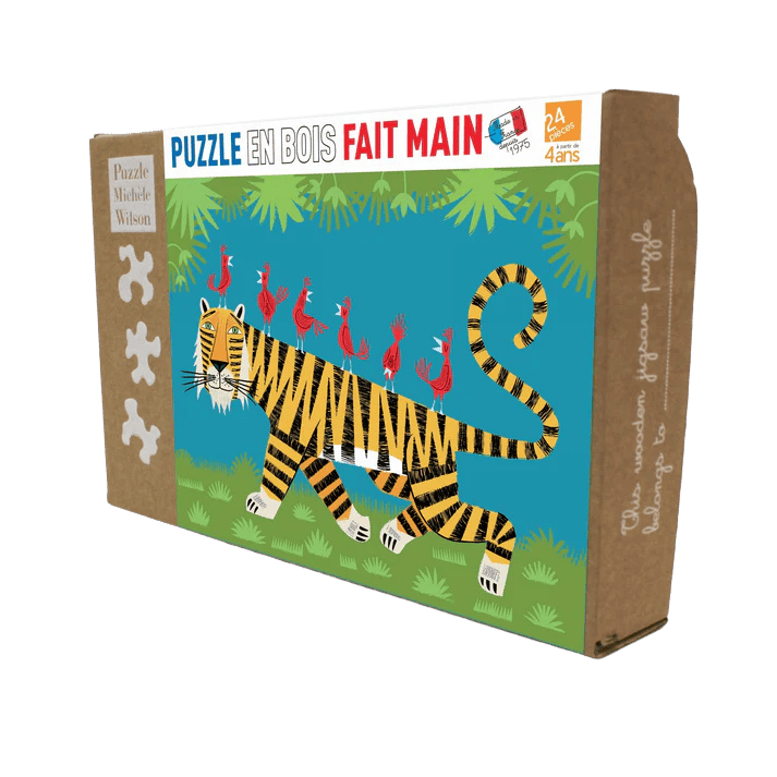 puzzle en bois représentant un tigre pour enfant de 4 ans