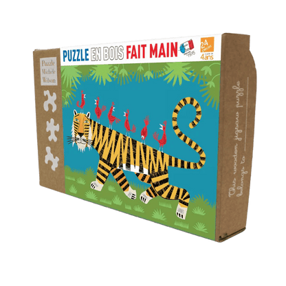 puzzle en bois représentant un tigre pour enfant de 4 ans
